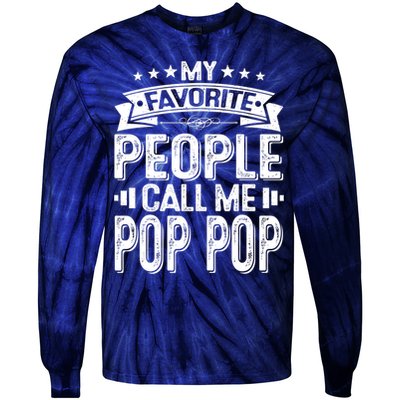Distressed My Favorite People Call Me Pop Pop Retro Tie-Dye Long Sleeve Shirt