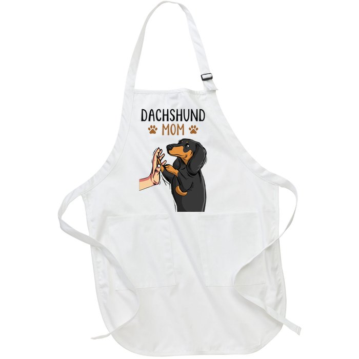 Dachshund Mom Funny Weenie Mama Dog Lover  Full-Length Apron With Pockets