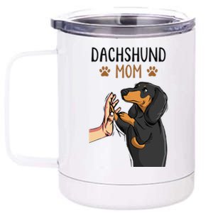 Dachshund Mom Funny Weenie Mama Dog Lover  12 oz Stainless Steel Tumbler Cup