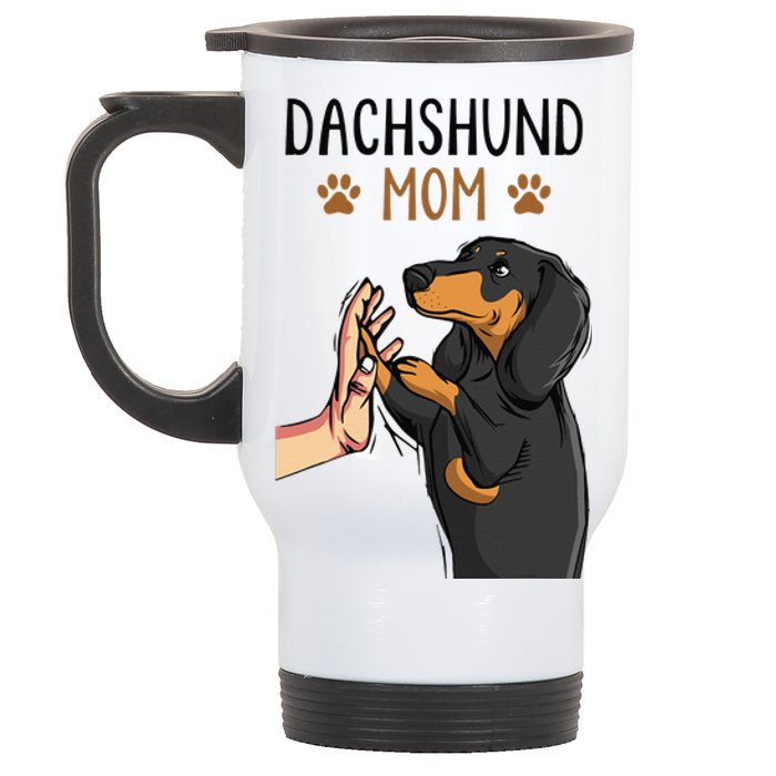 Dachshund Mom Funny Weenie Mama Dog Lover  Stainless Steel Travel Mug