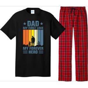 Dad My First Love My Forever Hero Daddy Gift Pajama Set