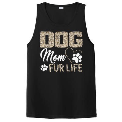 Dog Mom Fur Life Mothers Day Pet Owner Leopard Print PosiCharge Competitor Tank