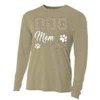 Dog Mom Fur Life Mothers Day Pet Owner Leopard Print Cooling Performance Long Sleeve Crew