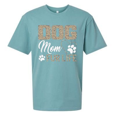 Dog Mom Fur Life Mothers Day Pet Owner Leopard Print Sueded Cloud Jersey T-Shirt