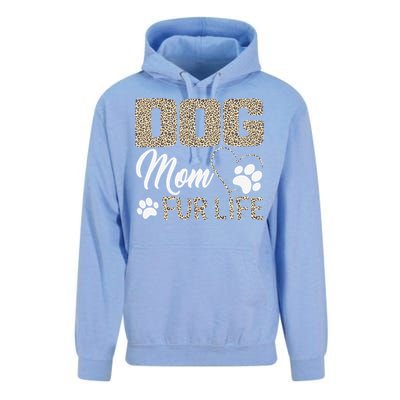 Dog Mom Fur Life Mothers Day Pet Owner Leopard Print Unisex Surf Hoodie