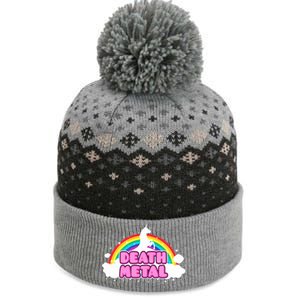 Death Metal! (Funny Unicorn Rainbow Mosh Parody Design) The Baniff Cuffed Pom Beanie