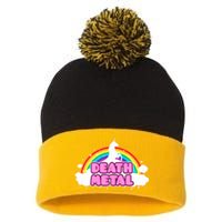 Death Metal! (Funny Unicorn Rainbow Mosh Parody Design) Pom Pom 12in Knit Beanie