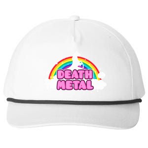 Death Metal! (Funny Unicorn Rainbow Mosh Parody Design) Snapback Five-Panel Rope Hat