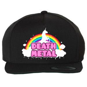 Death Metal! (Funny Unicorn Rainbow Mosh Parody Design) Wool Snapback Cap