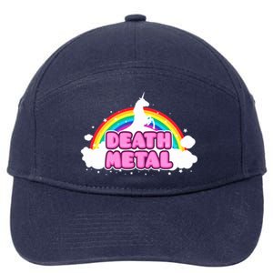 Death Metal! (Funny Unicorn Rainbow Mosh Parody Design) 7-Panel Snapback Hat