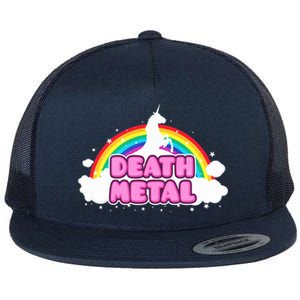 Death Metal! (Funny Unicorn Rainbow Mosh Parody Design) Flat Bill Trucker Hat