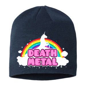 Death Metal! (Funny Unicorn Rainbow Mosh Parody Design) Sustainable Beanie