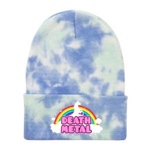 Death Metal! (Funny Unicorn Rainbow Mosh Parody Design) Tie Dye 12in Knit Beanie