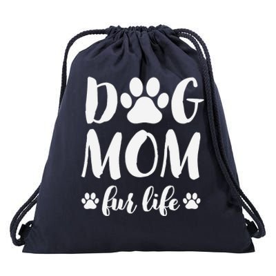 Dog Mom Fur Life Mothers Day Gift for Wo Wife Dogs Drawstring Bag