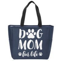 Dog Mom Fur Life Mothers Day Gift for Wo Wife Dogs Zip Tote Bag