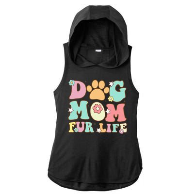 Dog Mom Fur Life Mothers Day For Wife Dogs Ladies PosiCharge Tri-Blend Wicking Draft Hoodie Tank