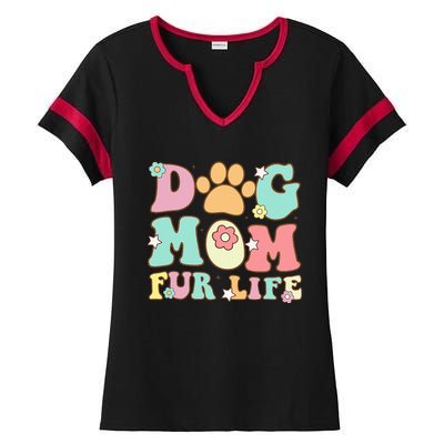 Dog Mom Fur Life Mothers Day For Wife Dogs Ladies Halftime Notch Neck Tee