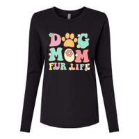 Dog Mom Fur Life Mothers Day For Wife Dogs Womens Cotton Relaxed Long Sleeve T-Shirt