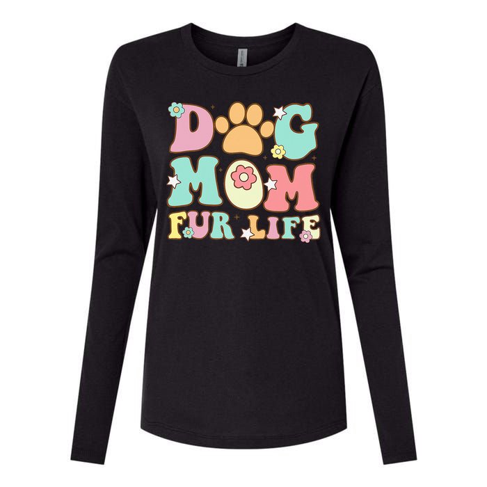 Dog Mom Fur Life Mothers Day For Wife Dogs Womens Cotton Relaxed Long Sleeve T-Shirt