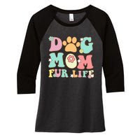 Dog Mom Fur Life Mothers Day For Wife Dogs Women's Tri-Blend 3/4-Sleeve Raglan Shirt