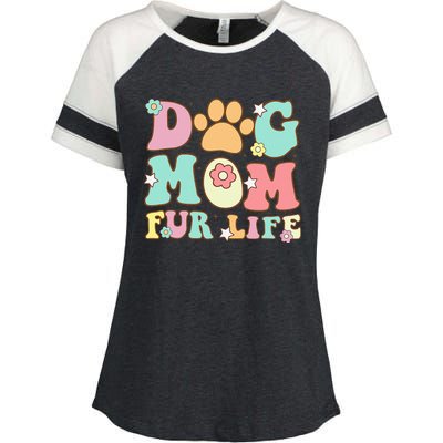 Dog Mom Fur Life Mothers Day For Wife Dogs Enza Ladies Jersey Colorblock Tee