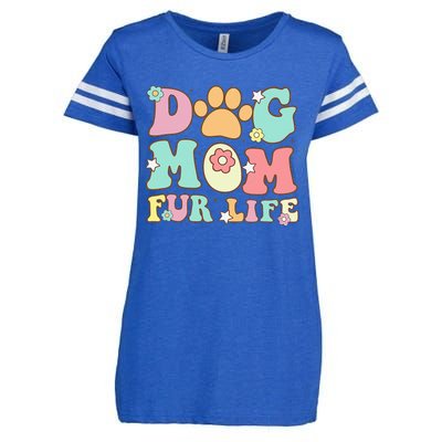 Dog Mom Fur Life Mothers Day For Wife Dogs Enza Ladies Jersey Football T-Shirt