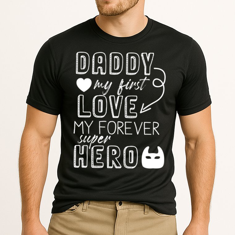 Daddy My First Love My Forever Superhero Cute Cooling Performance Crew T-Shirt