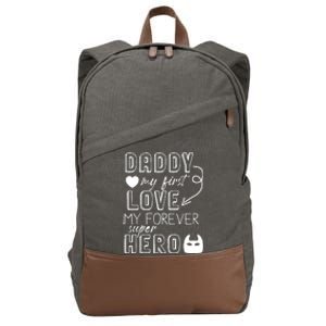 Daddy My First Love My Forever Superhero Cute Cotton Canvas Backpack