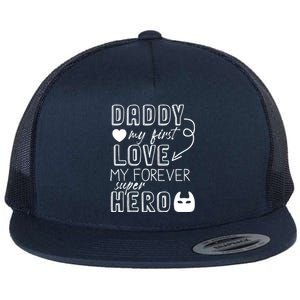 Daddy My First Love My Forever Superhero Cute Flat Bill Trucker Hat