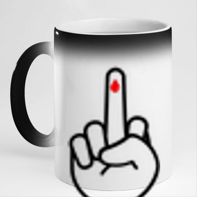 Diabetes Middle Finger 11oz Black Color Changing Mug