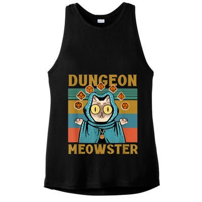 Dungeon Meowster Funny Cat Lover Ladies PosiCharge Tri-Blend Wicking Tank