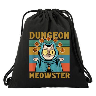 Dungeon Meowster Funny Cat Lover Drawstring Bag