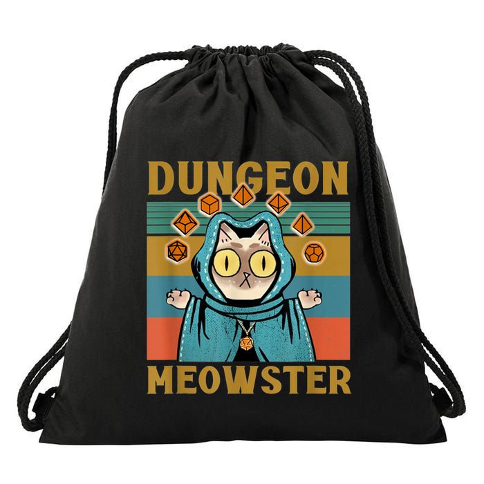 Dungeon Meowster Funny Cat Lover Drawstring Bag