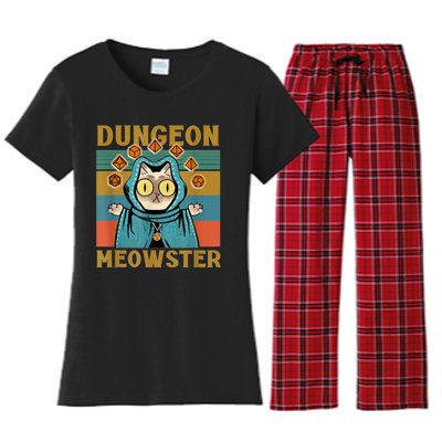 Dungeon Meowster Funny Cat Lover Women's Flannel Pajama Set