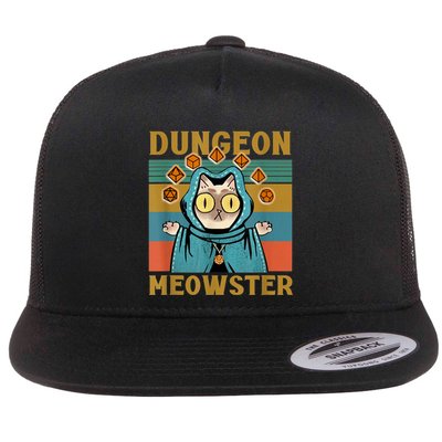 Dungeon Meowster Funny Cat Lover Flatbill Hat