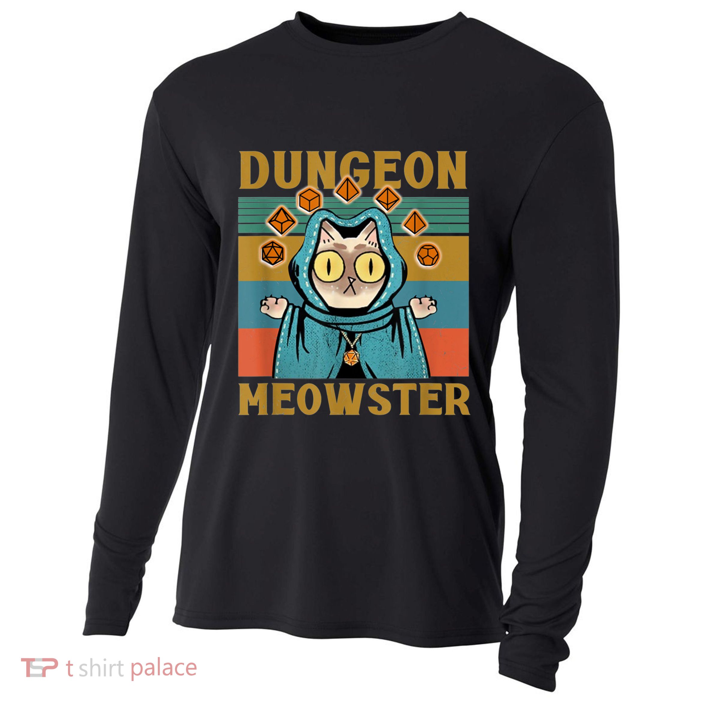 Dungeon Meowster Funny Cat Lover Cooling Performance Long Sleeve Crew