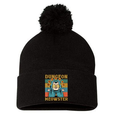 Dungeon Meowster Funny Cat Lover Pom Pom 12in Knit Beanie