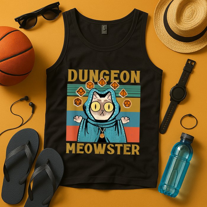 Dungeon Meowster Funny Cat Lover Tank Top