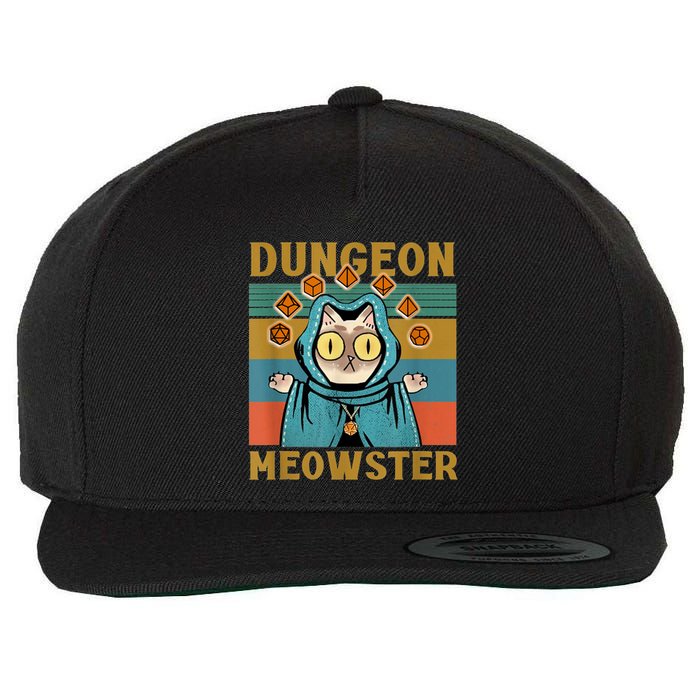 Dungeon Meowster Funny Cat Lover Wool Snapback Cap