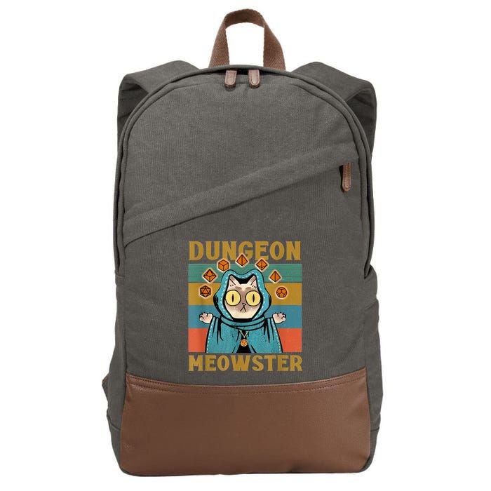 Dungeon Meowster Funny Cat Lover Cotton Canvas Backpack