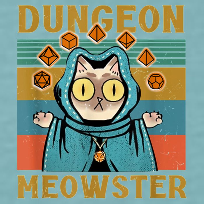 Dungeon Meowster Funny Cat Lover Sueded Cloud Jersey T-Shirt