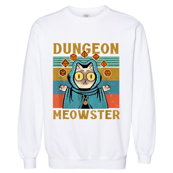Dungeon Meowster Funny Cat Lover Garment-Dyed Sweatshirt
