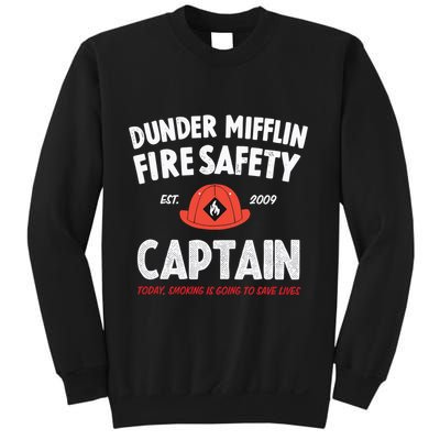 Dunder Mifflin Fire Safety Captain Est.2009 Today Smoking Is Going To Save Lives Sweatshirt