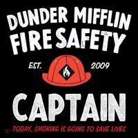 Dunder Mifflin Fire Safety Captain Est.2009 Today Smoking Is Going To Save Lives Tall T-Shirt