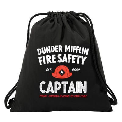 Dunder Mifflin Fire Safety Captain Est.2009 Today Smoking Is Going To Save Lives Drawstring Bag