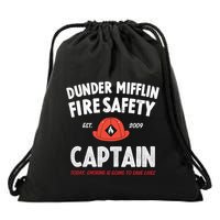 Dunder Mifflin Fire Safety Captain Est.2009 Today Smoking Is Going To Save Lives Drawstring Bag