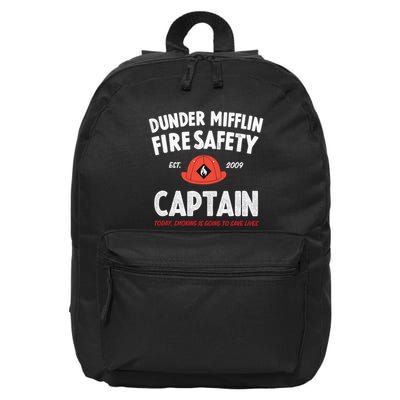 Dunder Mifflin Fire Safety Captain Est.2009 Today Smoking Is Going To Save Lives 16 in Basic Backpack