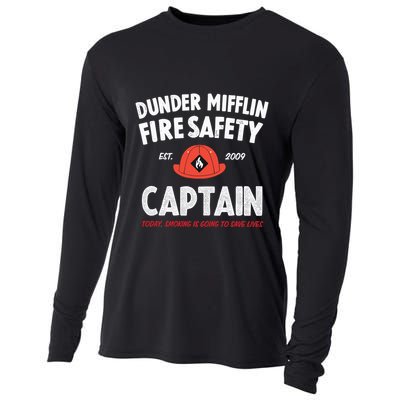 Dunder Mifflin Fire Safety Captain Est.2009 Today Smoking Is Going To Save Lives Cooling Performance Long Sleeve Crew