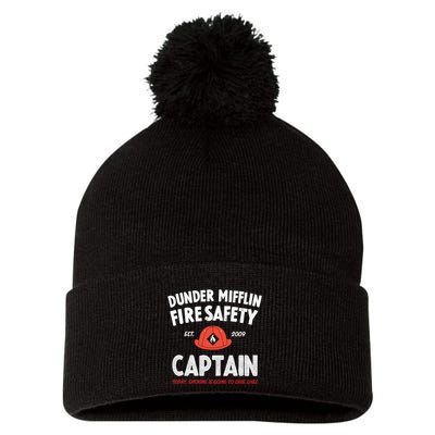 Dunder Mifflin Fire Safety Captain Est.2009 Today Smoking Is Going To Save Lives Pom Pom 12in Knit Beanie