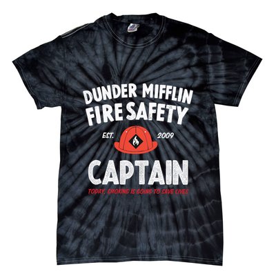 Dunder Mifflin Fire Safety Captain Est.2009 Today Smoking Is Going To Save Lives Tie-Dye T-Shirt